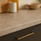 Square Edge Laminate Worktop in Minos Stone, 3000mm x 600mm x 38mm - detail view