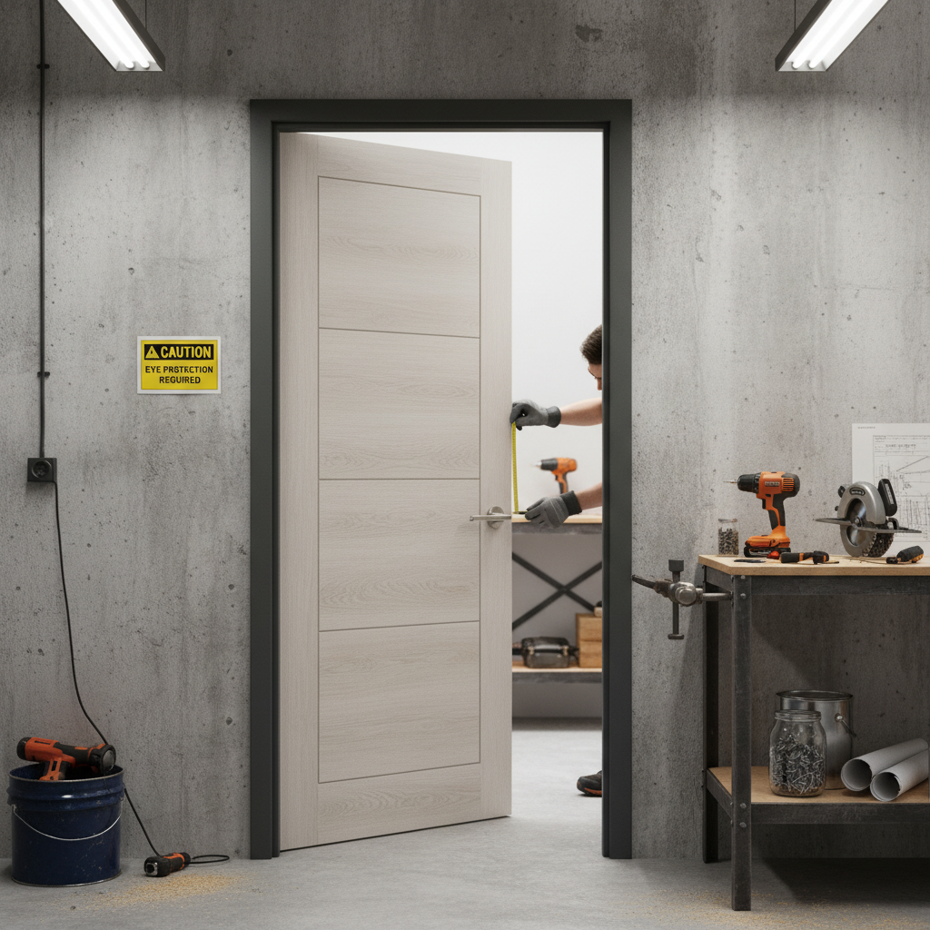 Premium Fully Finished Internal Laminate Ladder Door with Light Ivory Finish and Lifetime Guarantee