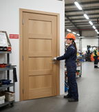 Premium Contemporary Oak 4 Panel Internal Unfinished Fire Door for Elegant Home Design