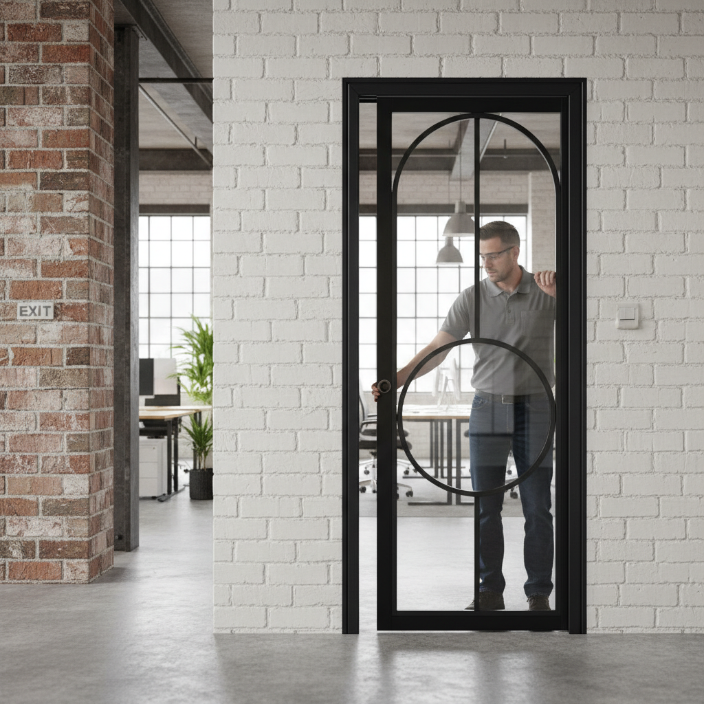 Premium Clear Glazed Pocket Door Set with Galvanised Steel Frame and Adjustable Runners for Modern Interiors