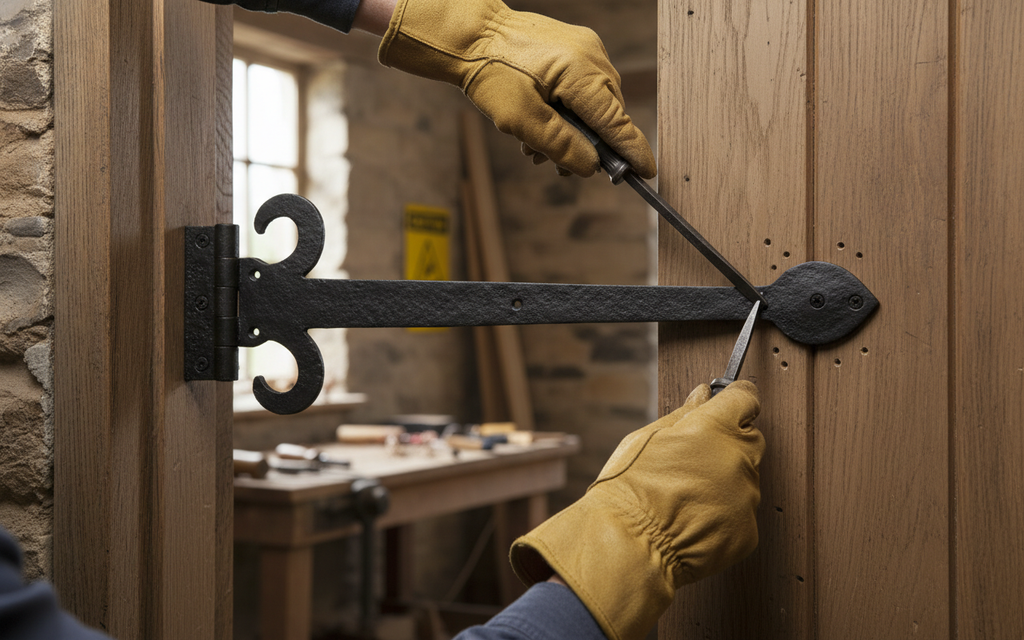 Premium Antique Black External Sword Hinge Front for Traditional Aesthetics in Home Decor