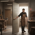 Premium Light Grey Fire Door with V Cut Grooves - Fire Rated for 30 Minutes - High-Quality Professional Grade for Industrial and Commercial Applica...