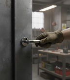 Premium Stylish Door Handle on Round Rose in Satin and Polished Chrome Finish for Modern Interiors