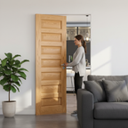 Premium Oak Flush Pocket Door Set with No Bottom Track, Space-Saving Design and 15-Year Guarantee