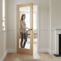 Premium Contemporary Internal Door with Etched Glass Design for Natural Light and A-Grade Oak Finish