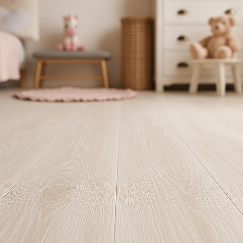 Misty White Oak 5mm Rigid Core Luxury Vinyl Tile Flooring - detail view