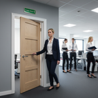 Premium Half Hour Fire Rated Shaker Style Fire Door with Engineered Construction and A-Grade Oak Veneer