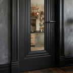 Internal Jet Black Door, Fully Finished, 1 Light Clear Glass, Solid Core - detail view