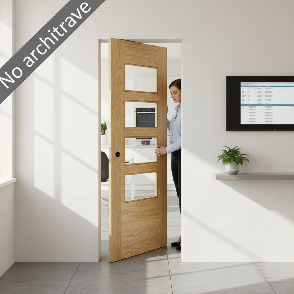 Premium Clear Glazed Flush Pocket Door Set with No Bottom Track and 15-Year Guarantee for Modern Spaces