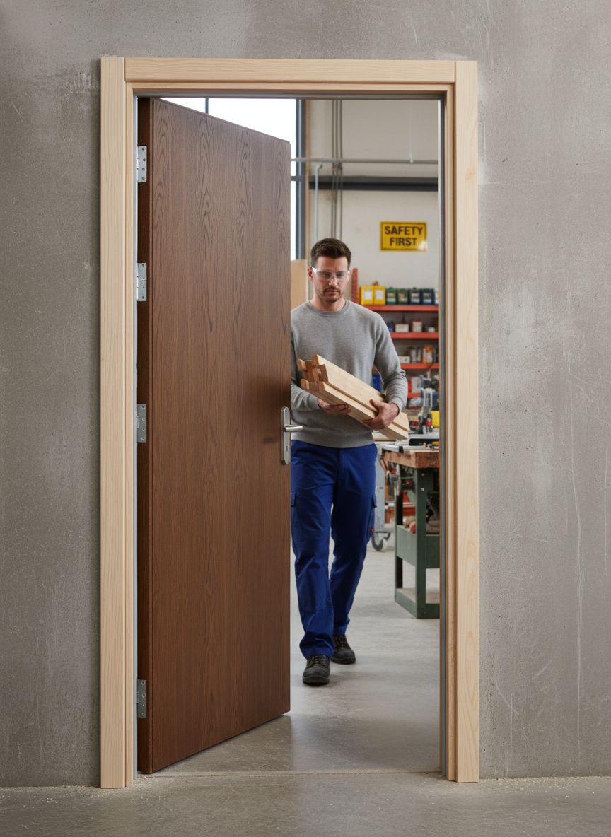 Premium Solid Softwood Fire Door Frame for Single Doors - FD30 Standard, Customizable Finish, Pre-Grooved for Fire Strips