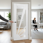 Premium Retro Revival Aurora Glazed Internal Door with Clear Glass Inserts and Solid Core Construction