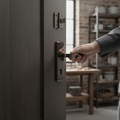 Premium Lever and Lock on Backplate Bathroom Door Handle Set - Stylish and Durable for Easy Installation