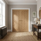 Internal Oak Door Fully Finished Chevron Double Design