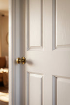 FD30 Fire Door White Internal Primed Flat Victorian Shaker 4 Panel - detail view