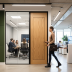 Premium Contemporary Flush Inlay Door with Engineered Construction and Stylish Oak Veneer Finish