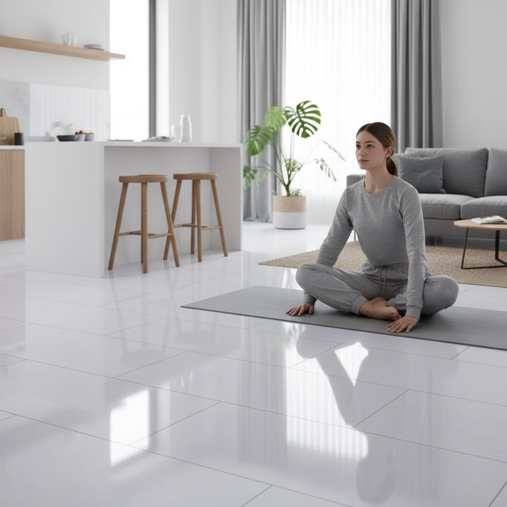 Premium 6mm High Gloss Rigid Core Vinyl Flooring - Waterproof, Easy Click Installation with 15-Year Guarantee