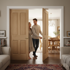 Internal Oak Unfinished Traditional Victorian 4 Panel Pair Door Set with Included Door Pair Maker for Custom Finishing -...