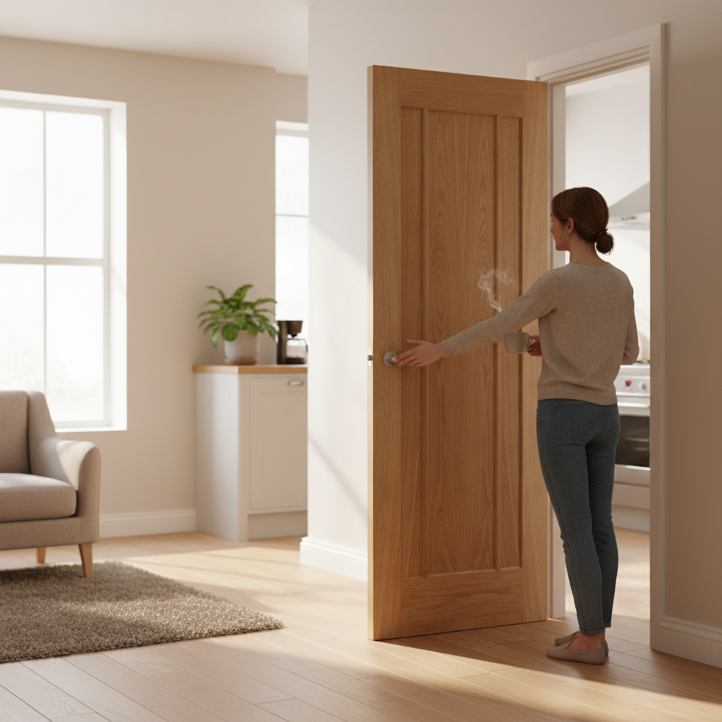 Premium 3 Panel Internal Oak Door with Engineered Construction, Unfinished for Custom Finishing