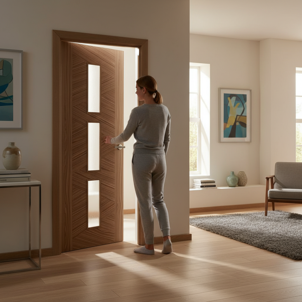 Premium Fully Finished Internal Door with Clear Glazing and Modern Design - 78" x 30" & 78" x 33" Sizes