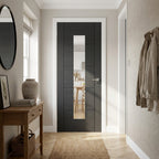 Internal Black Door Fully Finished with 1 Light Clear Glass 1981 x 762 mm