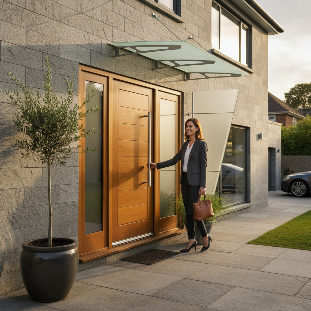 Premium Grand Entrance Door Set with Obscure Glazed Sidelights and Frame Kit - 8-Panel Design for Style and Privacy
