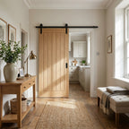 Oak Internal Sliding Door Unfinished Solid Core with Obscure Glass