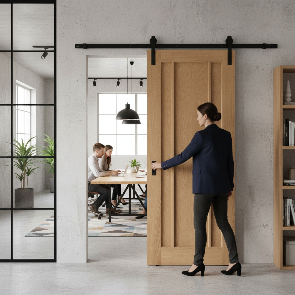 Premium Internal Unfinished Toledo 3 Panel Sliding Door Set with Clear Glass Panes and Solid Core Construction - Image 2