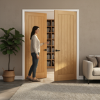 Premium Internal Unfinished Oak Door Pair with Seamless Installation and Customizable Finish - Image 2