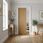 Internal Pocket Door Set Oak Fully Finished with 100mm Framed Solid Core