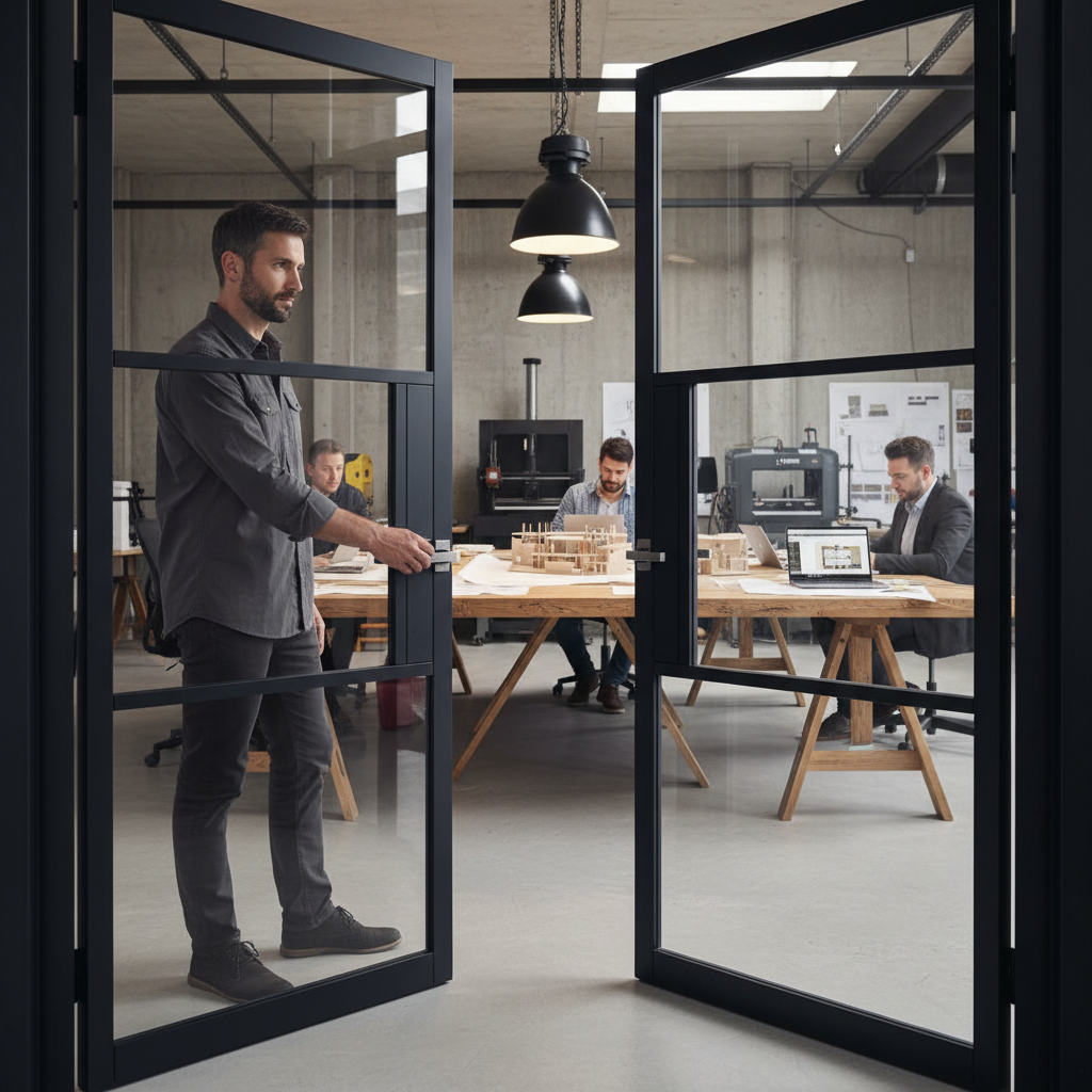 Premium Clear Glazed Offset French Doors with Lock Block Panel - Modern Design for Stylish Interiors