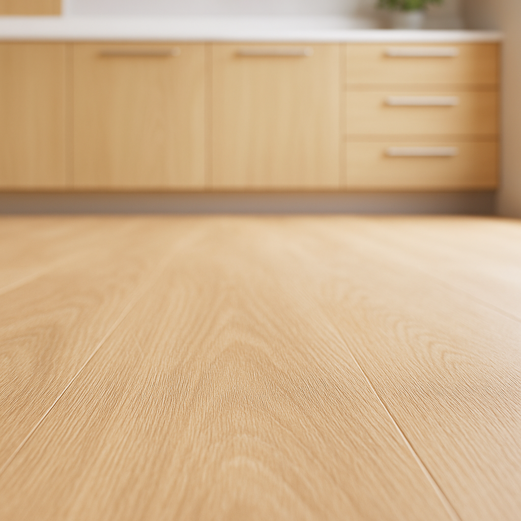 5mm Rigid Core LVT Flooring in Buttermilk Oak Finish - detail view