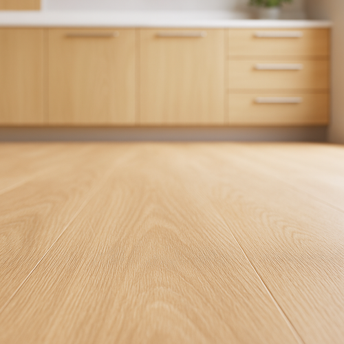 5mm Rigid Core LVT Flooring in Buttermilk Oak Finish - detail view