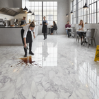 Premium 8.5mm High Gloss Wide Laminate Flooring with Marble Effect and Water-Resistant Technology for Elegant Interiors