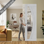 Premium Light Grey Glazed Flush Pocket Door Set with No Bottom Track for Space-Saving Design and Easy Installation