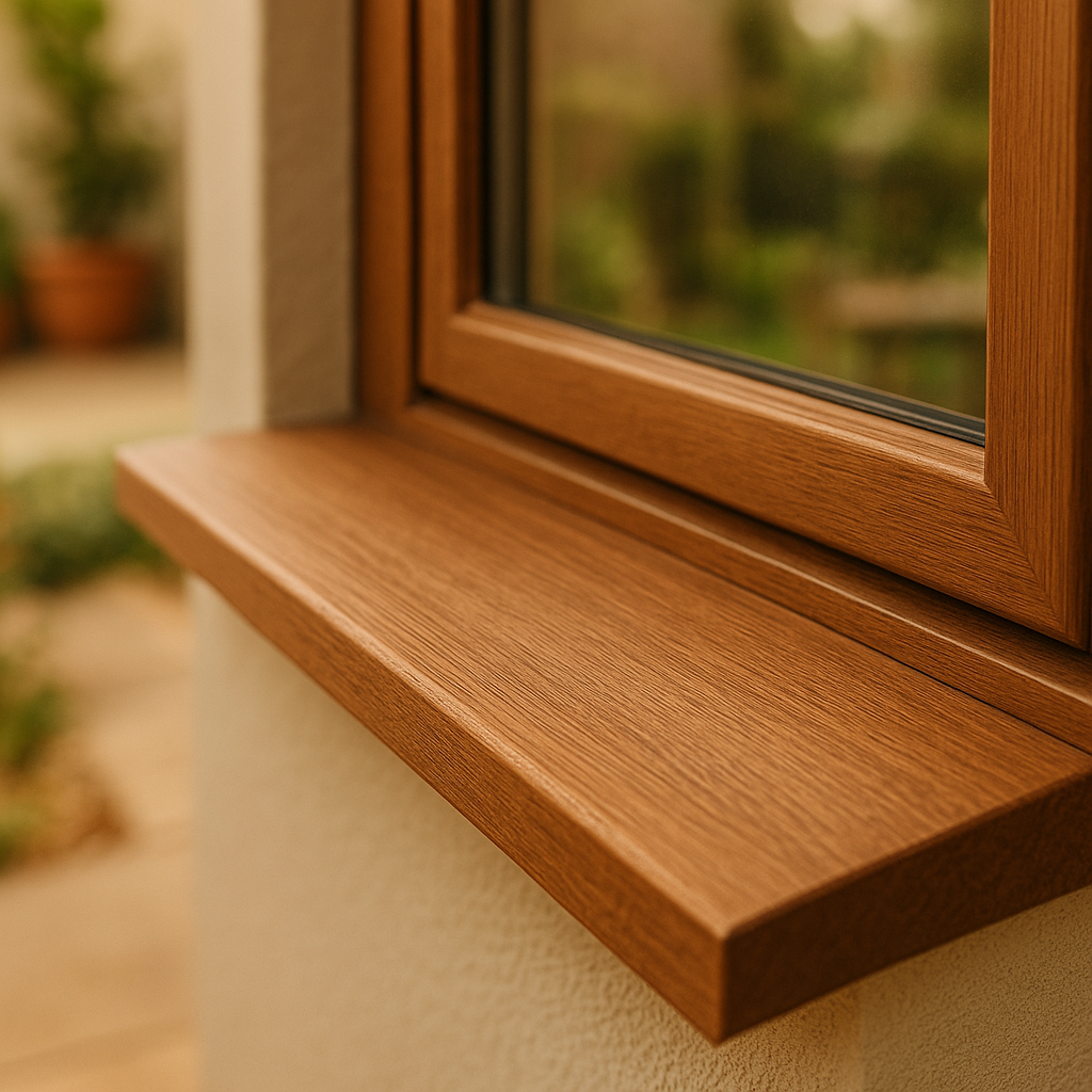 Unfinished Hardwood Timber Cill for External Use - detail view