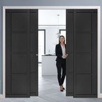 Premium Telescopic Pocket Door System with Double Sliding Configuration for Enhanced Space Efficiency and Luxurious Aesthetics