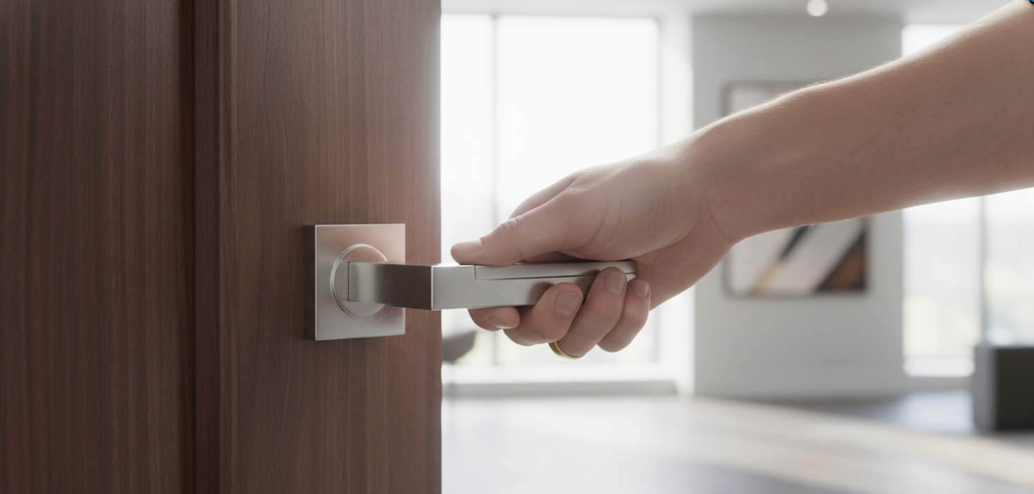 Premium Designer Door Handle Lever on Square Rose - Crafted with Finest Materials and Sophisticated Technologies