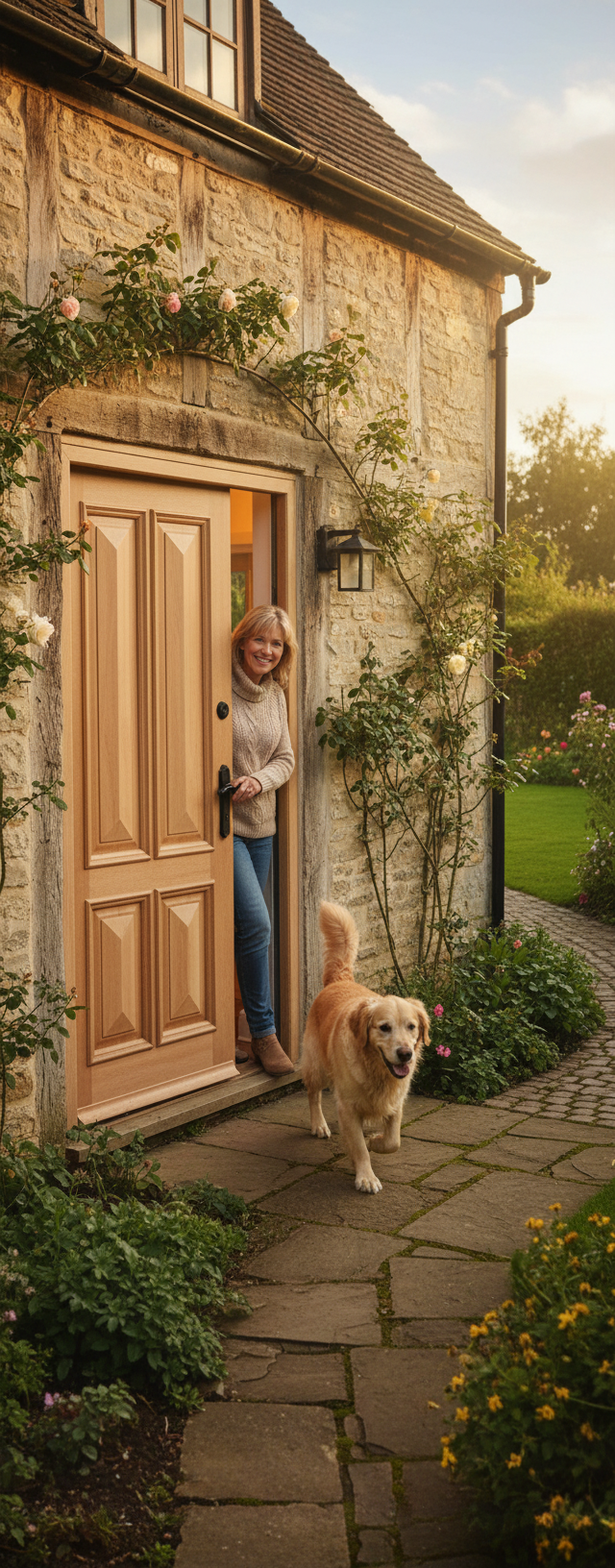 Premium External Door with Traditional 4 Panel Design and Elegant Raised Mouldings