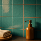 Vivid Smooth Turquoise Gloss Ceramic Wall Tile for Stunning Interiors - detail view