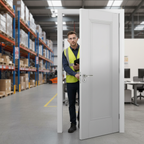 Premium 1 Panel Internal Fire Door with Decorative Mouldings, Solid Core Construction, and 30-Minute Fire Rating