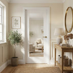 Internal White Door with 1 Light Reeded Glass, Primed Finish, Solid Core