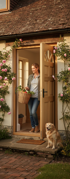 Premium Hardwood External Door - 6 Panel Dowelled Design with A-Grade Veneer and Engineered Stability