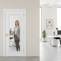 Premium Clear Bevelled Glazed Door with White Primed Finish and Elegant Design - High-Quality Professional Grade for Industrial and Commercial Appl...