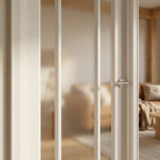 Internal White Door with 3 Light Obscure Glass, Primed Finish, Made to Measure - detail view