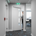 Premium Flush Fire Rated Door with Clear Glazing and Solid Engineered Core for Commercial Spaces