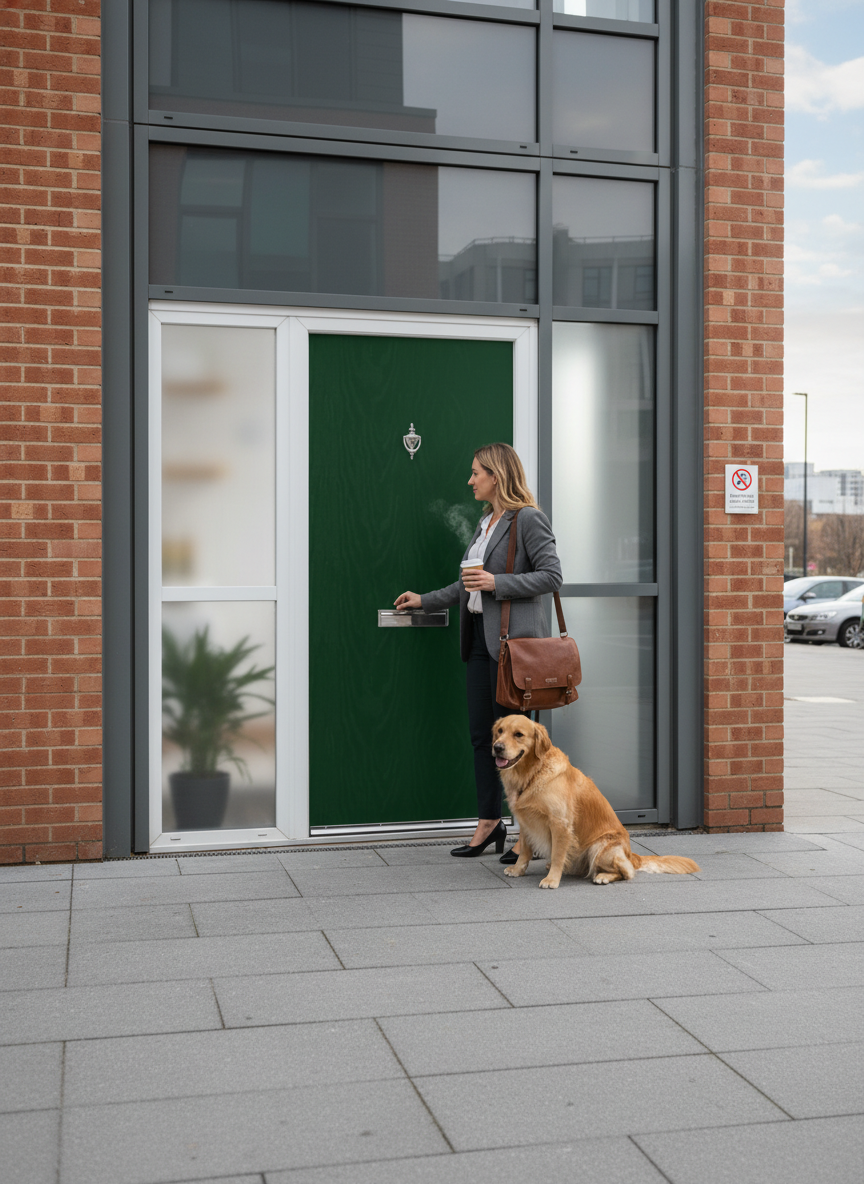 Premium Modern Flush External Fire Door Set with Sidelight and Enhanced Security Features