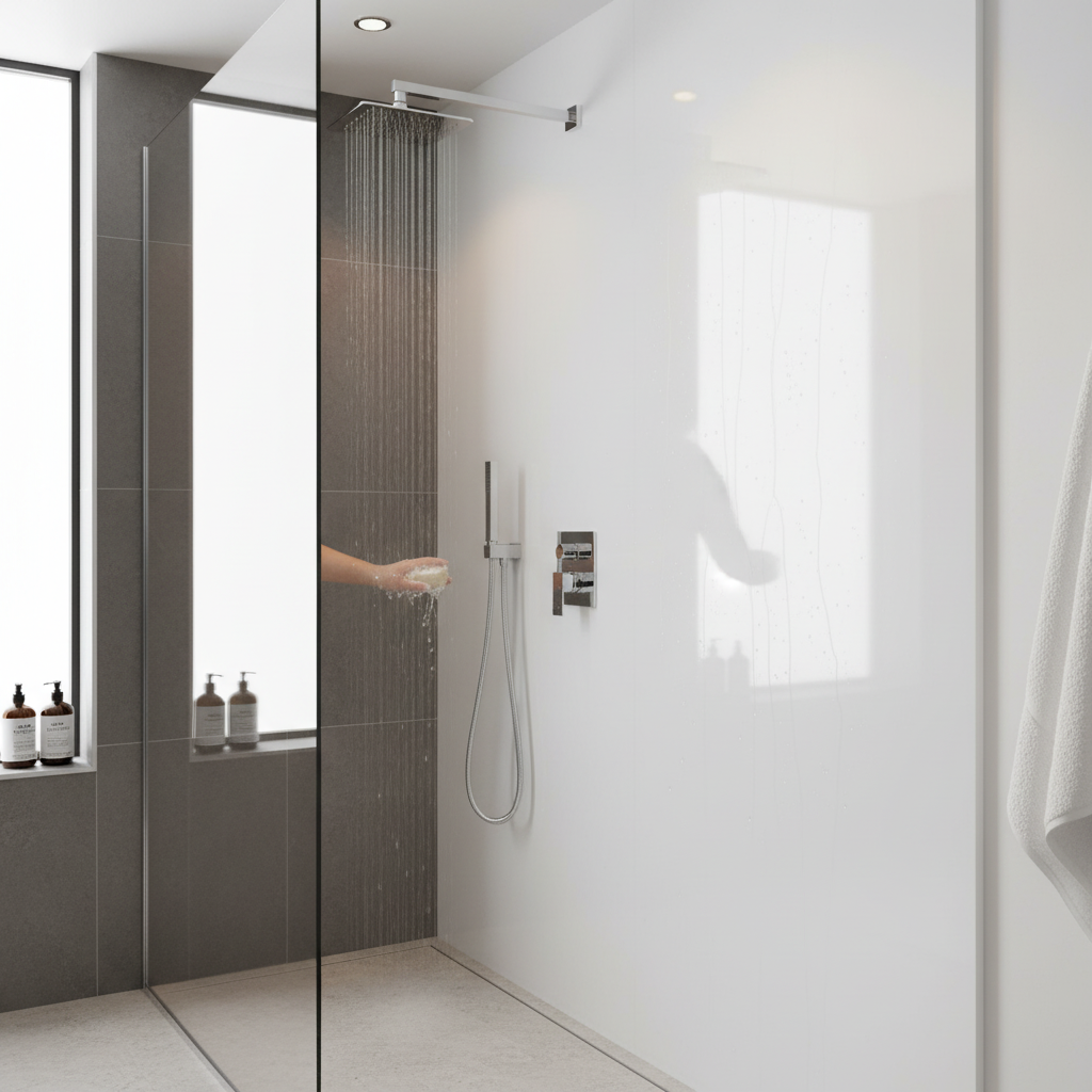 Premium Gloss White Postformed Waterproof Wall Panelling 2420 x 1200mm for Commercial and Residential Projects