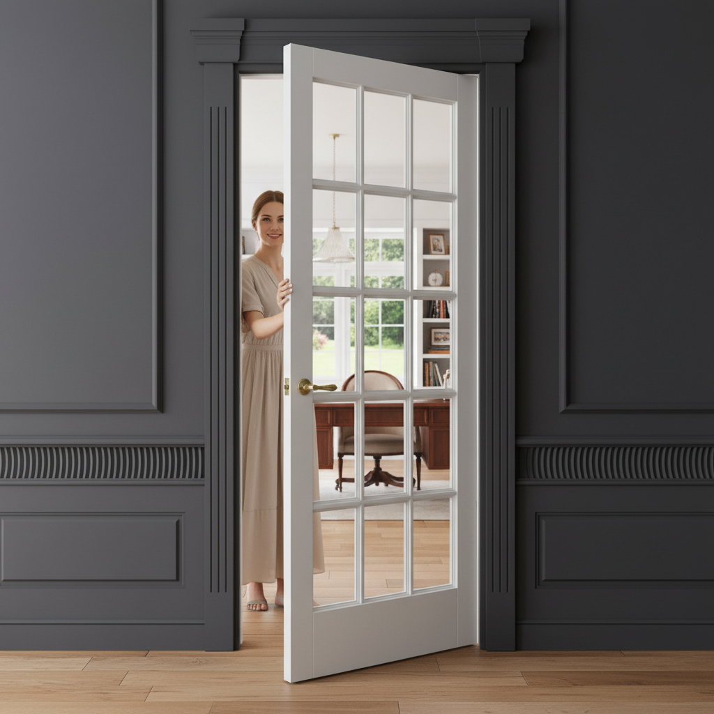 Premium Internal White Glazed Door with 15 Clear Glass Panes and Engineered Core for Modern Interiors - Image 2
