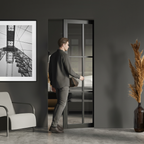 Internal Fully Finished Industrial Studio 6 Light Clear Glass Pocket Door Set for Modern Aesthetic and Accessibility -...