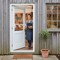 Premium External White Painted Composite Door with Double Glazing and 6mm Trimming Allowance for Custom Fit